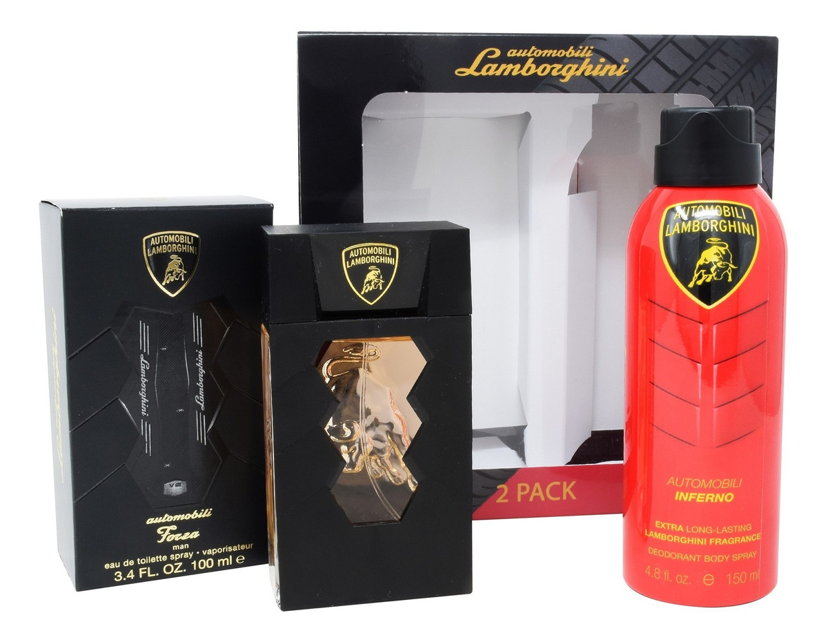 SET LAMBORGHINI AUTOMOBILI FORZA 2 PZS 100ML EDT SPRAY/ DESODORA