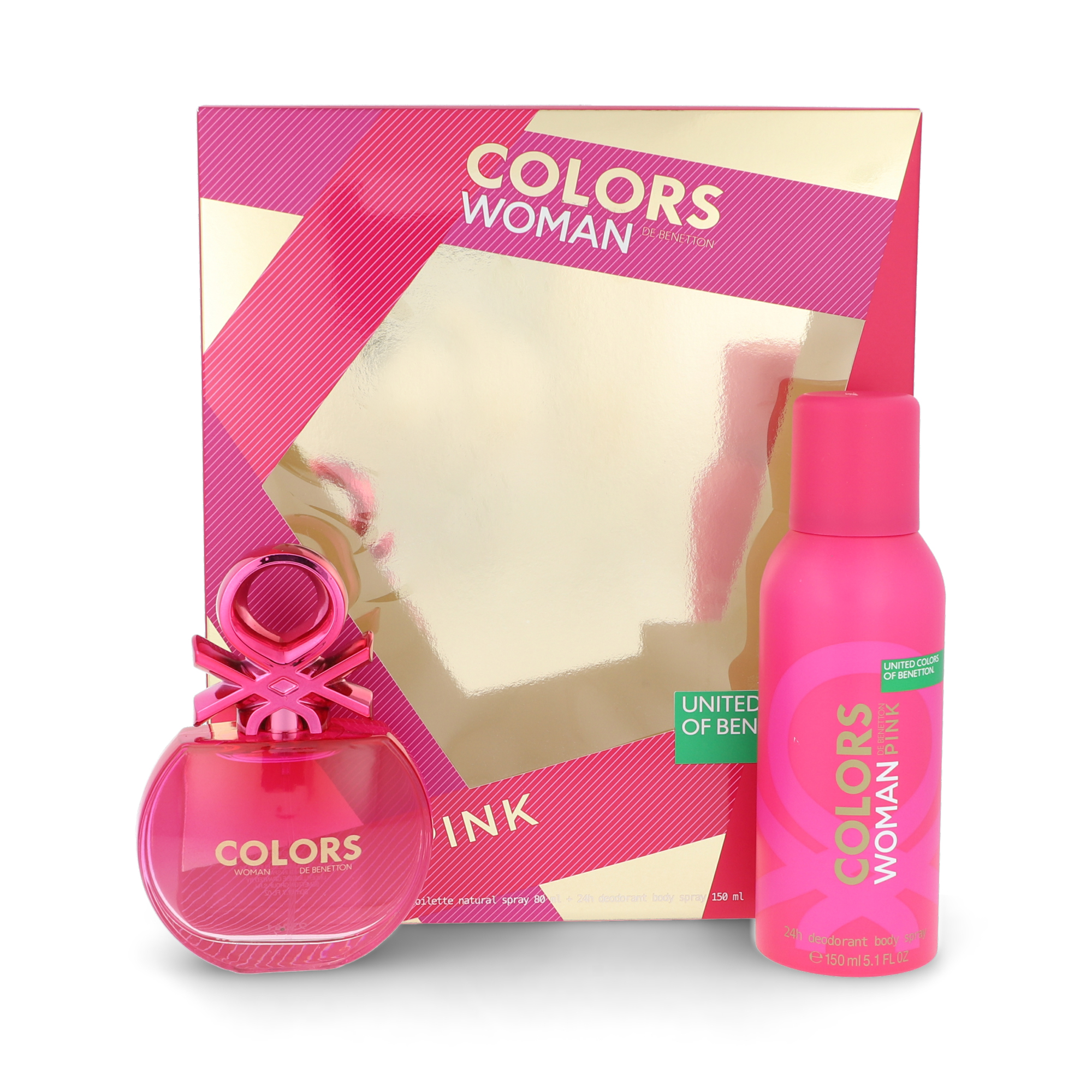 SET COLORS PINK DESOD 2 PZAS DAMA