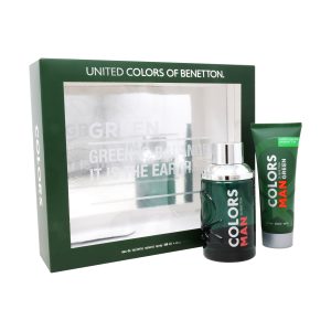 SET BENETON COLORS MAN GREEN 2 PZAS CABALLERO