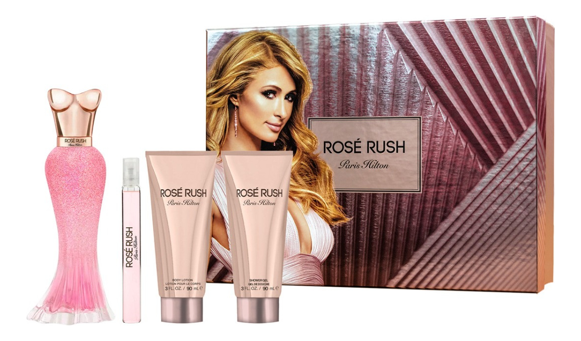 SET ROSE RUSH 4 PZAS PARIS HILTON 100ML PERFUME DAMA