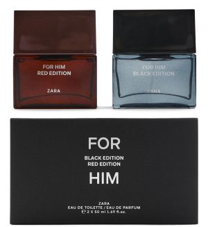 ZARA FOR HIM BLACK + RED 2x 50ML TOILETTE CABALLERO
