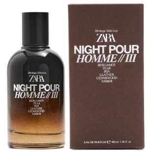 ZARA NIGHT POUR HOMME 3 EAU DE PARFUM PERFUME CABALLERO